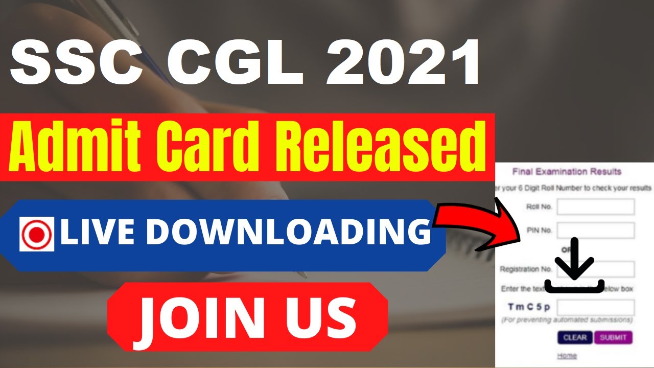SSC CGL Admit Card 2021 (Released) | Download Combined Graduate Level Hall Ticket 2021 Here