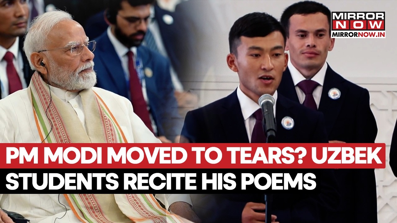 'PM Modi Gets Teary-Eyed In Uzbekistan?' Uzbek Students Recite Modi's Poems | Watch Emotional Moment