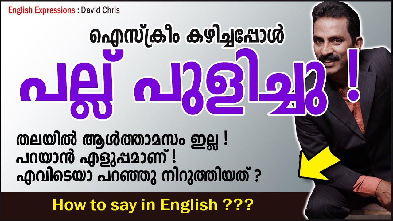 Expressions 18: പല്ലുപുളിപ്പിന്റെ കിടിലൻ ഇംഗ്ലീഷ് പ്രയോഗം !തലയിൽ ആൾത്താമസം ഇല്ല ! പറയാൻ എളുപ്പമാണ് !