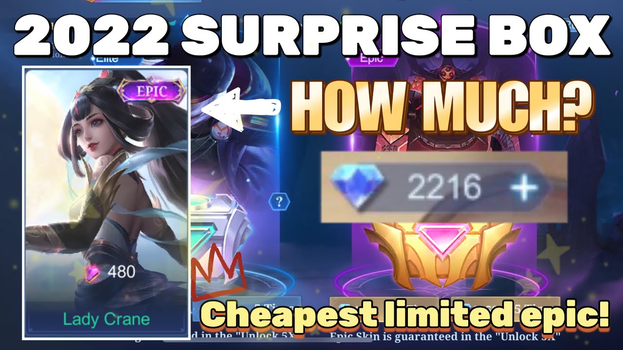 GUINEVERE LADY CRANE DRAW‼️ How much is guin limited epic skin in surprise box event?🤩🔥