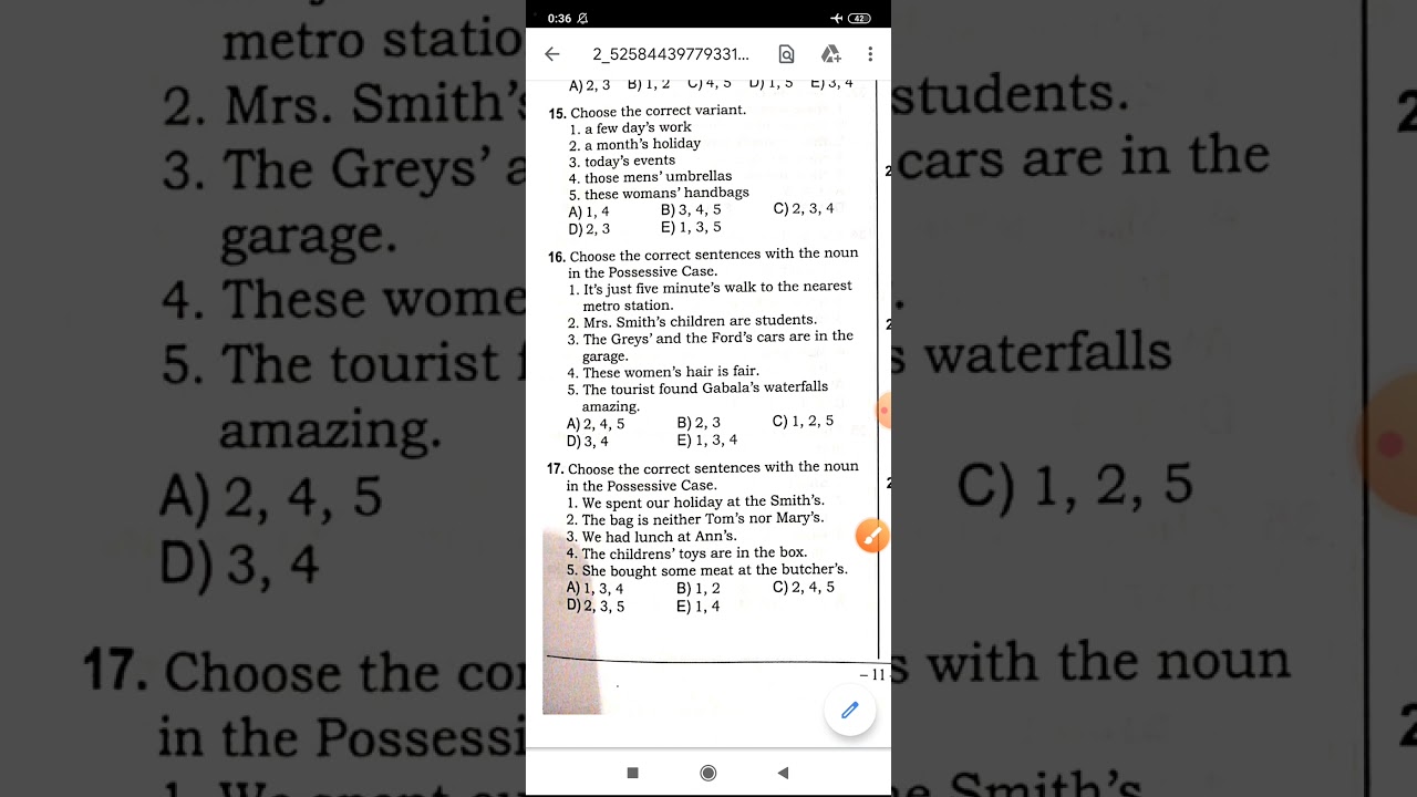 Toplu - Possessive Case / Genitive Case (1- 45)