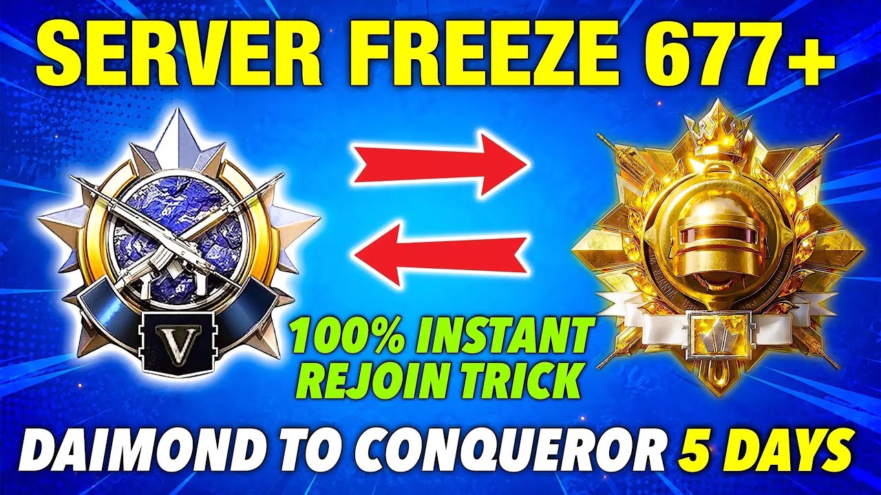 BGMI 4.4 Server Freeze Fix 100% ✅ | Diamond to Conqueror in 5 Days 🔥 | Solo Tips