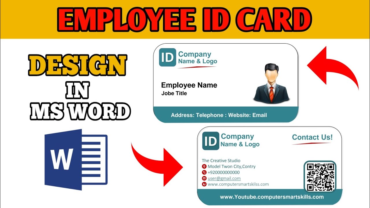 Employee ID Card Design in MS Word | Professional ID Card in MS Word Tutorial 2025
