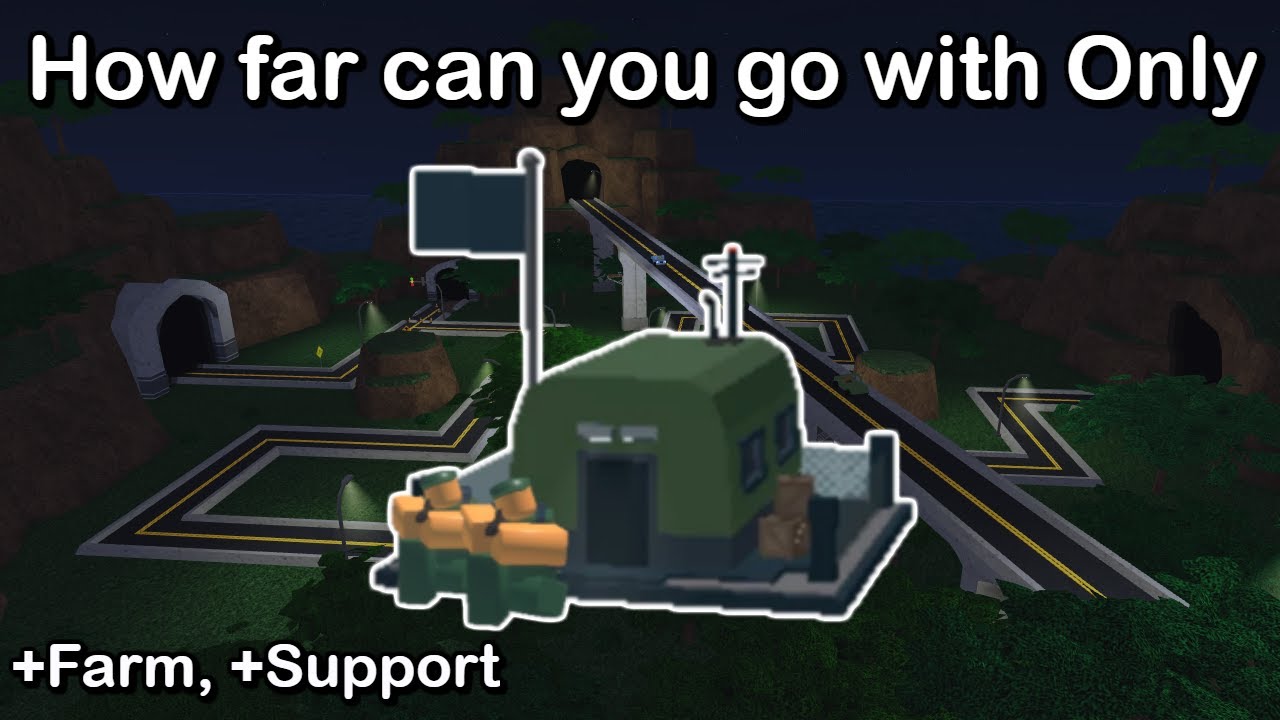 How far can you go with Barracks (+Farm, +Support) | Roblox Tower Battles