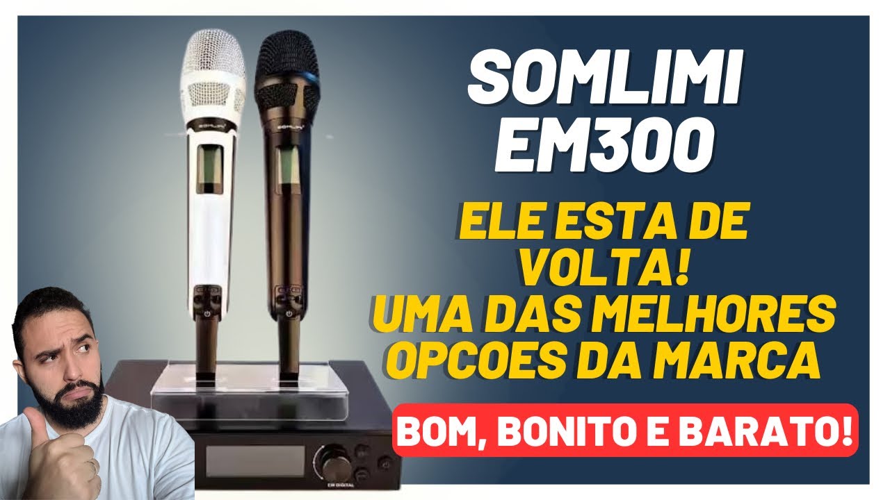 Microfone sem fio MUITO BOM e BARATO - SOMLIMI EM300