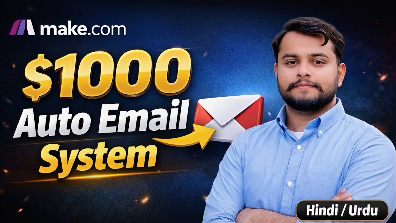 $1000 Auto Email System in Make.com | Complete Email Automation (Urdu / Hindi) | Ali Builds Ai