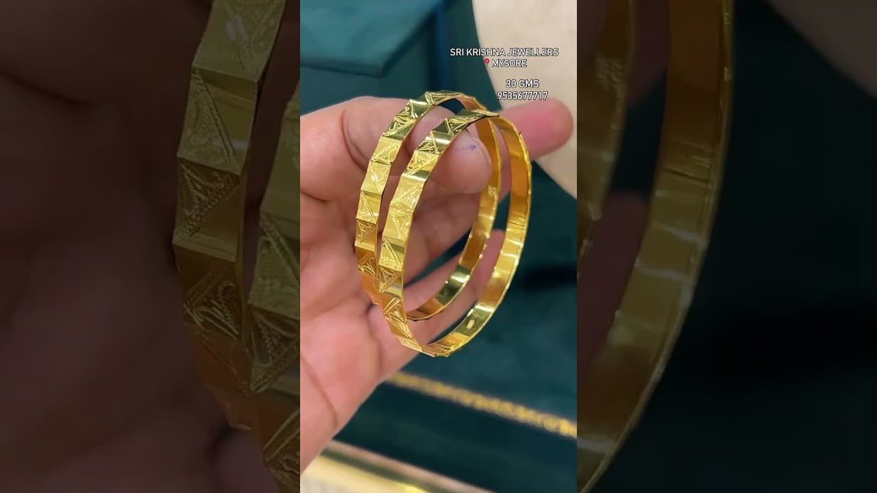 very beautiful lightweight gold plane bangles design and jewellery collections start from 30 grams