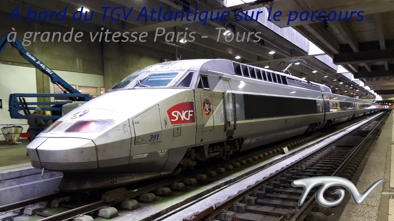 A bord du TGV Atlantique sur le parcours à grande vitesse Paris - Tours