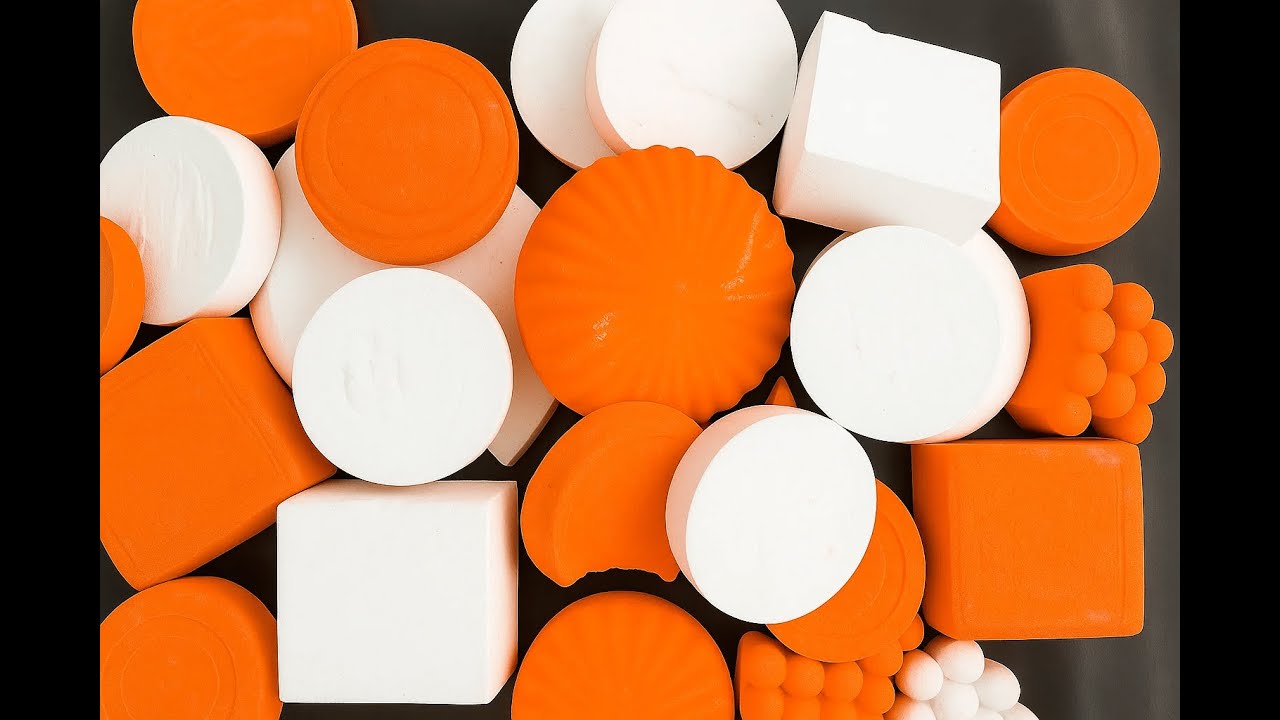 White and orange  gymchalk crushing |oddlysatisfying  |asmr