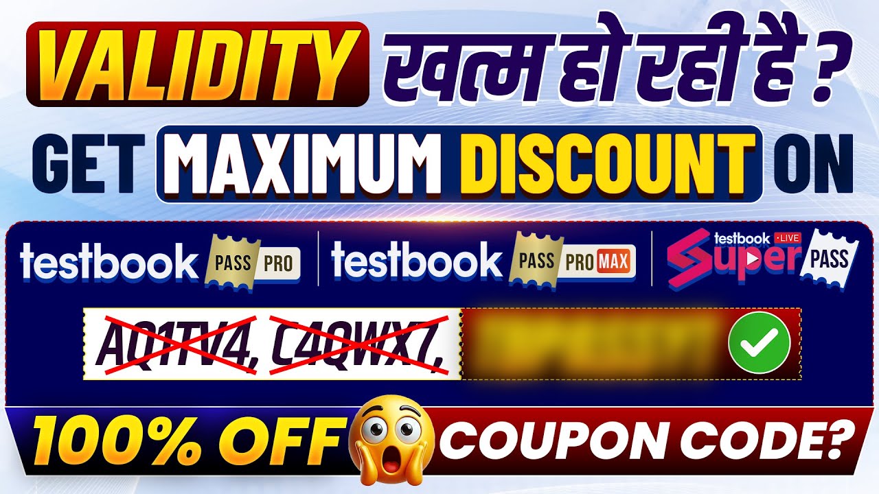 Get MAXIMUM Discount on Testbook Pass Pro with EXCLUSIVE Coupon Code | Testbook Coupon Code Today