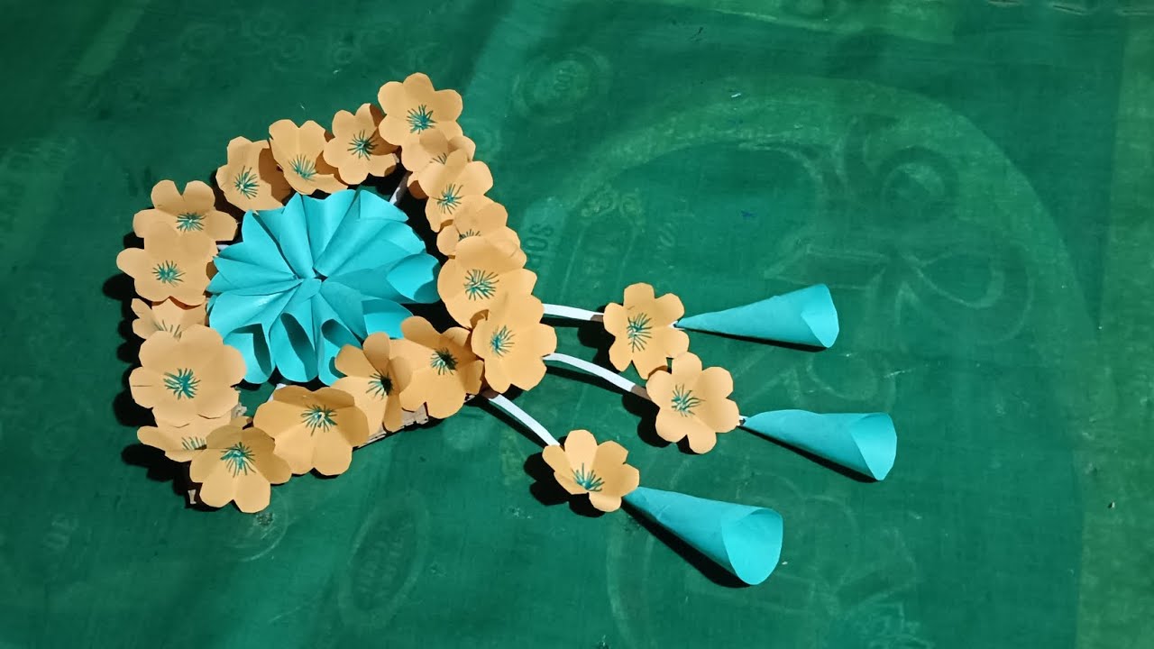 Quick & Eesy paper Hanging Ideas /Heart flower wall decor /#paperwallcraft #wallhanging #craft #diy 