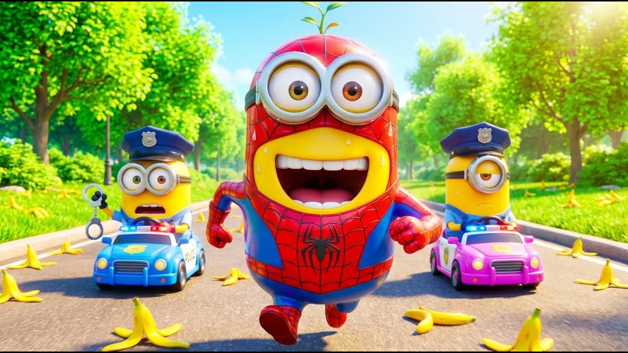SPIDER MINION vs POLICE MINIONS! 🍌🚔 Fun Chase | Funny Minions Animation