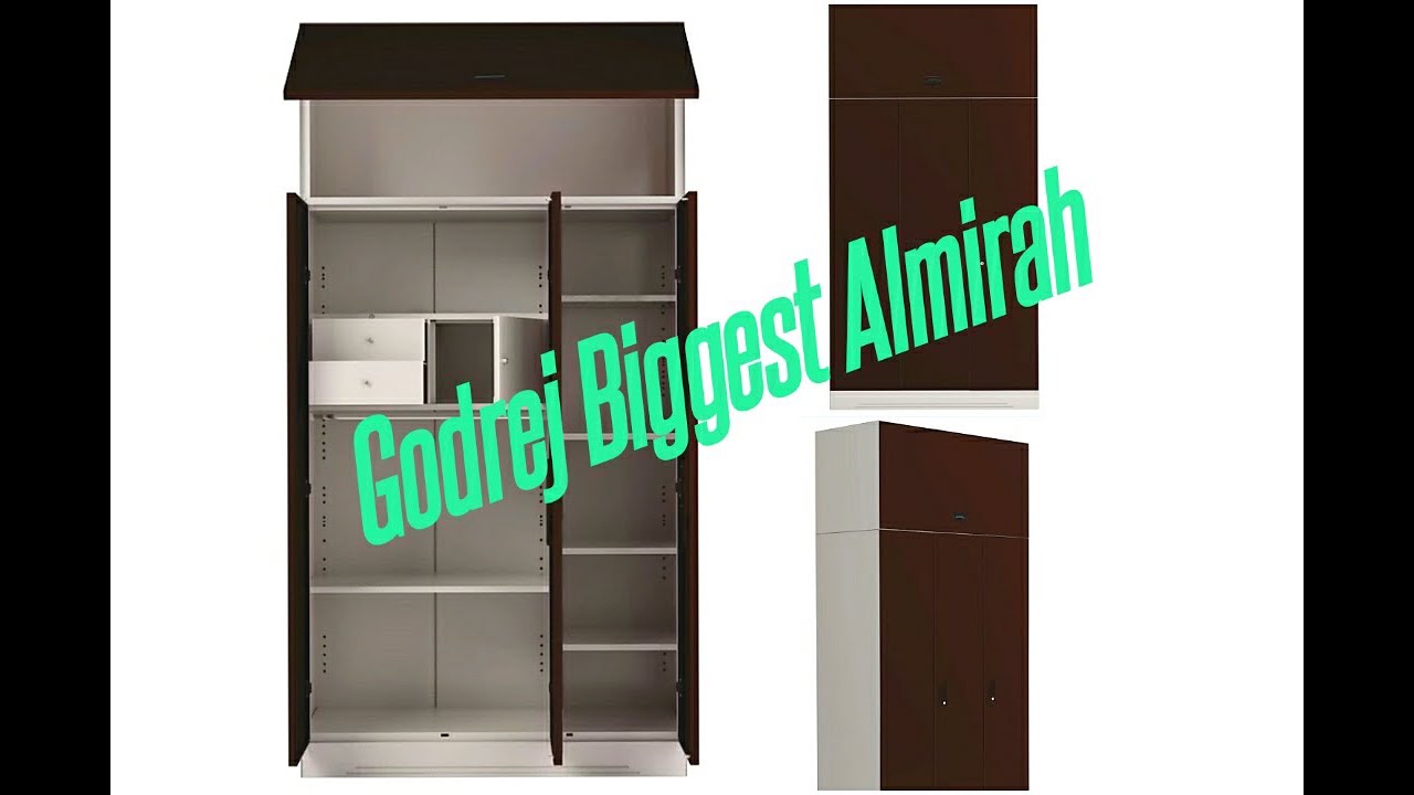 #GODREJ INTERIO@The Biggest Slimline 3 Door With Locker and Drawer Metal Almirah with Upper Head Box