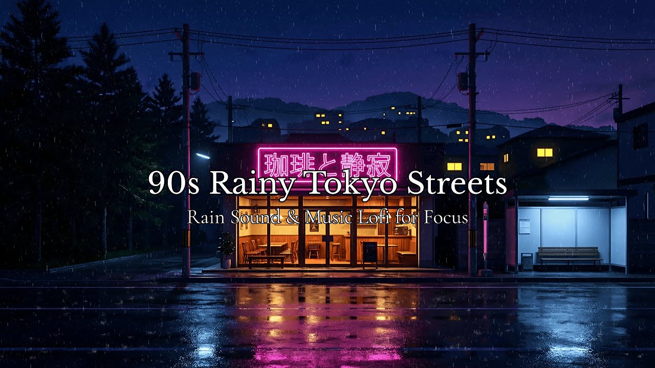 Rain on the Streets of Tokyo in the 90s 🌧️ Retro Lofi Music to Stay Focused