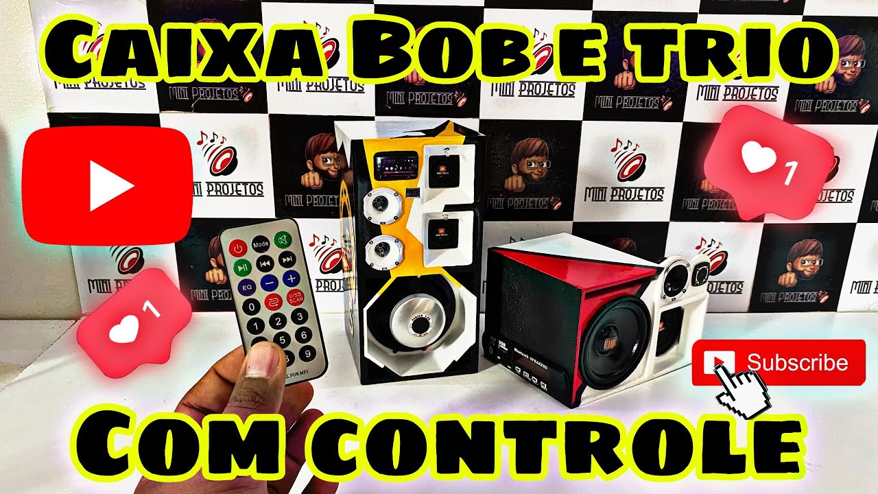Mini caixa trio e caixa Bob com controle