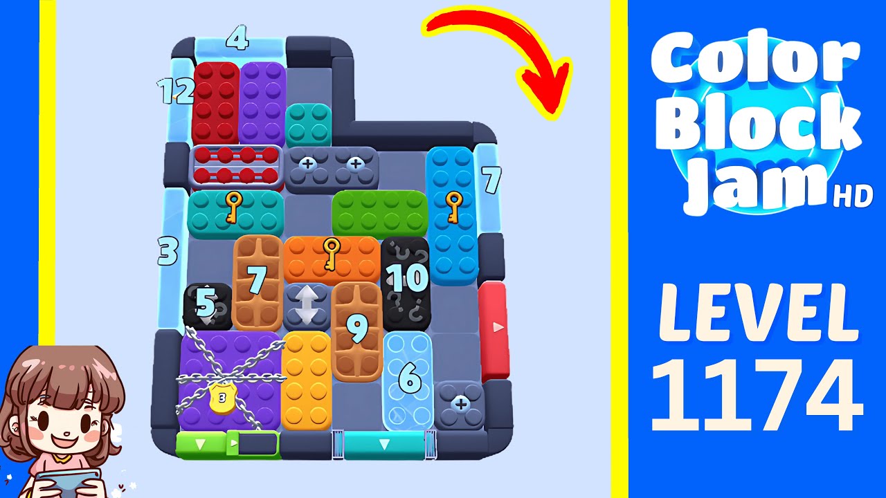 Color Block Jam Level 1174 Solution Walkthrough