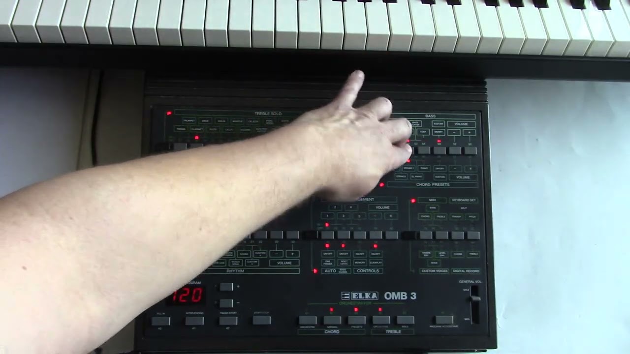 1988 Elka OMB 3 Synthesizer Drum Bass Rhythm Italo Disco Machine Orchestra Made In Italy