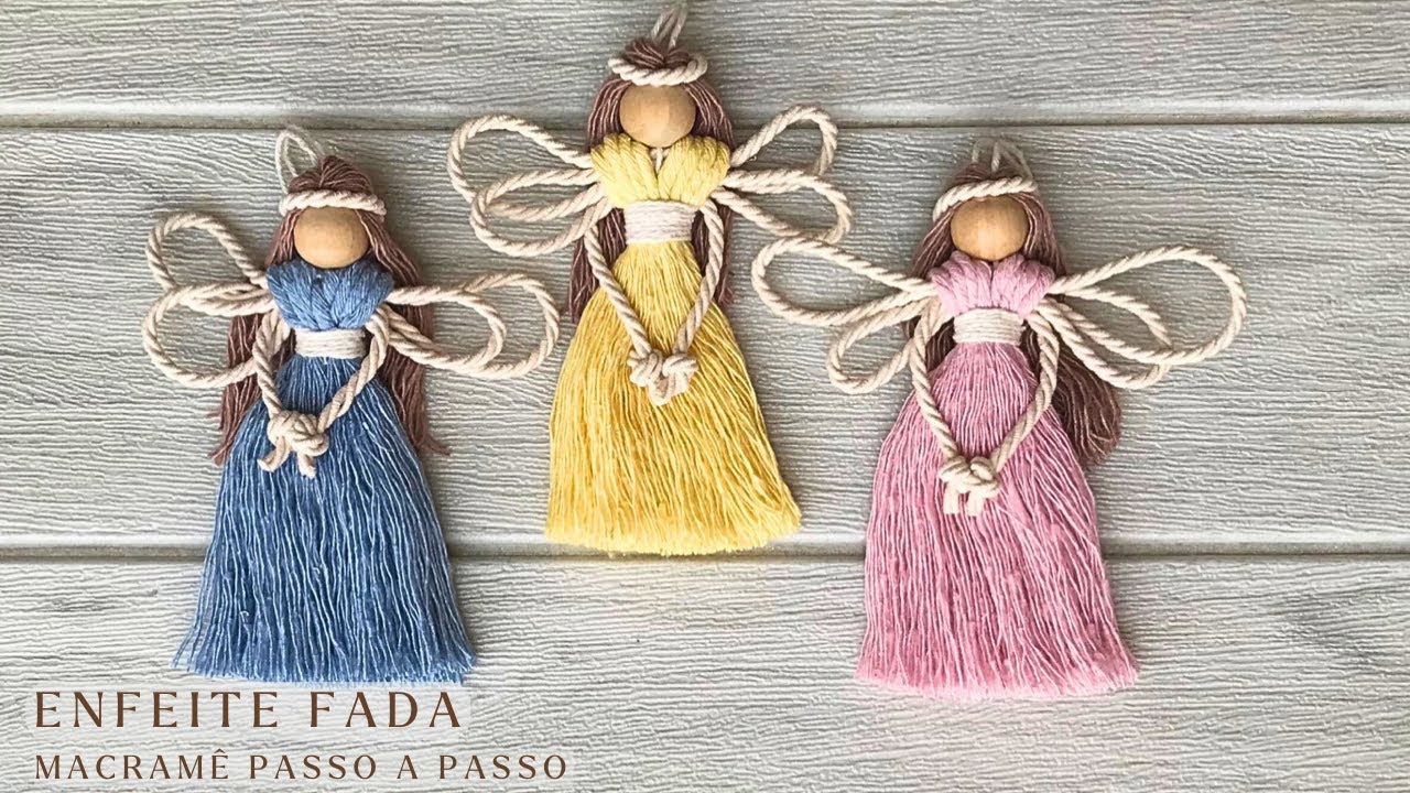 DIY Enfeite de Anjo/Fada FÁCIL | Macramê passo a passo | DIY macramê angel tutorial #macrame