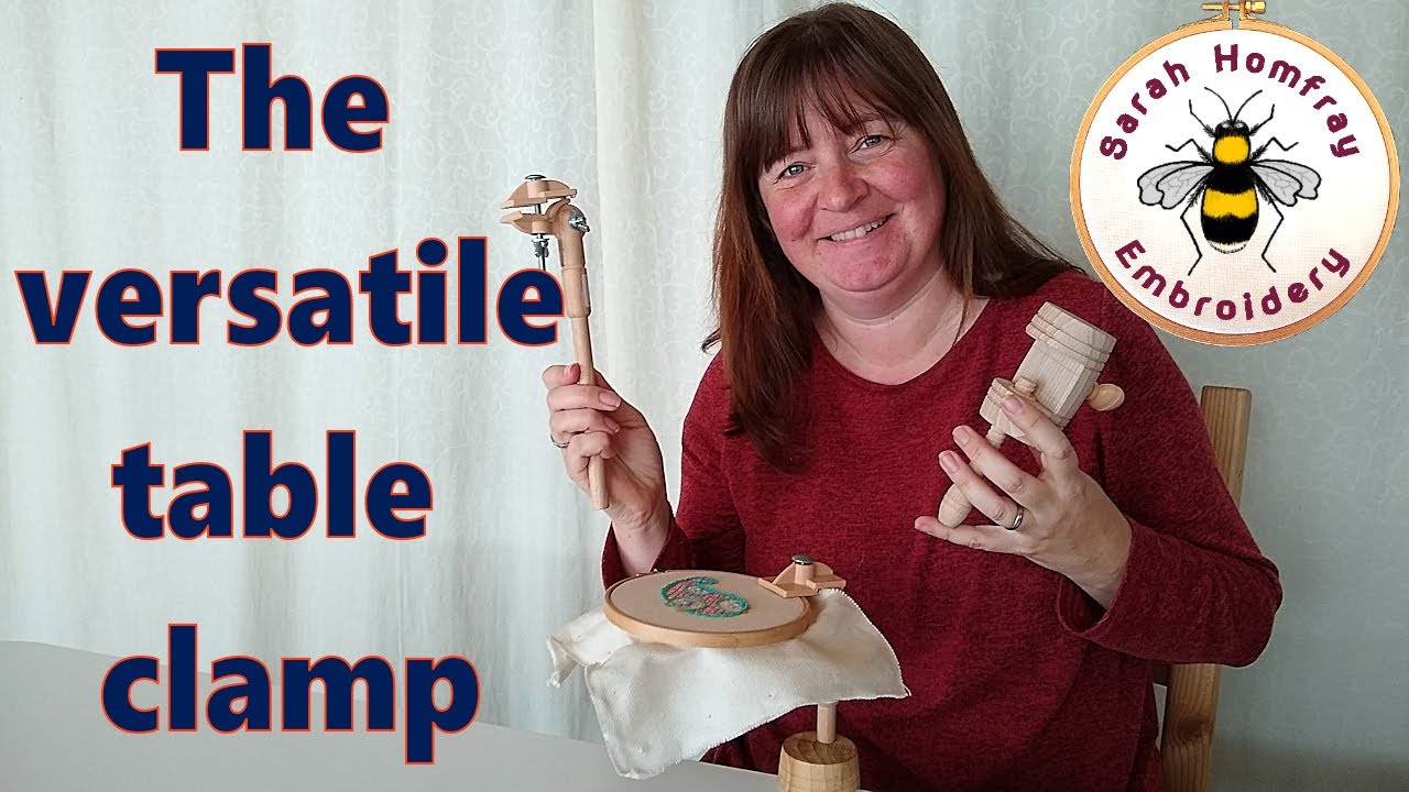 The best way to hold your embroidery or cross stitch hoop & frame! Elbesse versatile table clamp