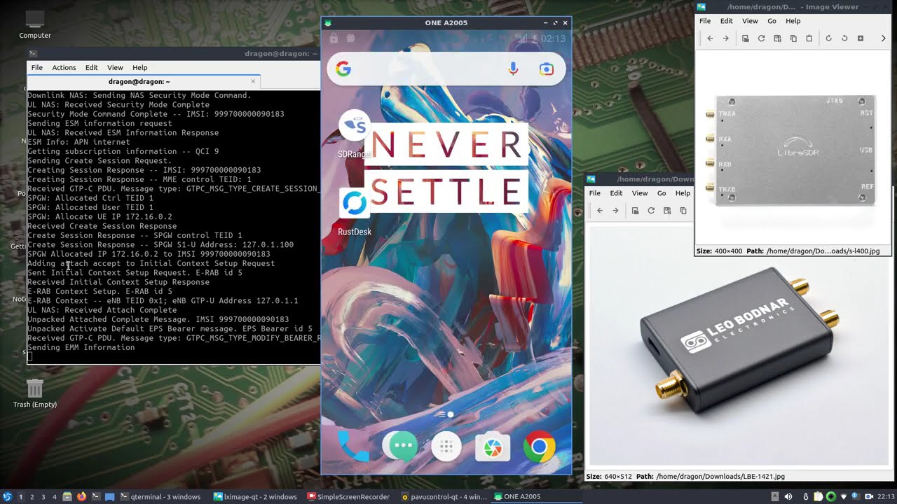 Тест DragonOS FocalX/Noble Quick srsRAN (LTE) с LibreSDR и GPSDO (Лео Боднар)