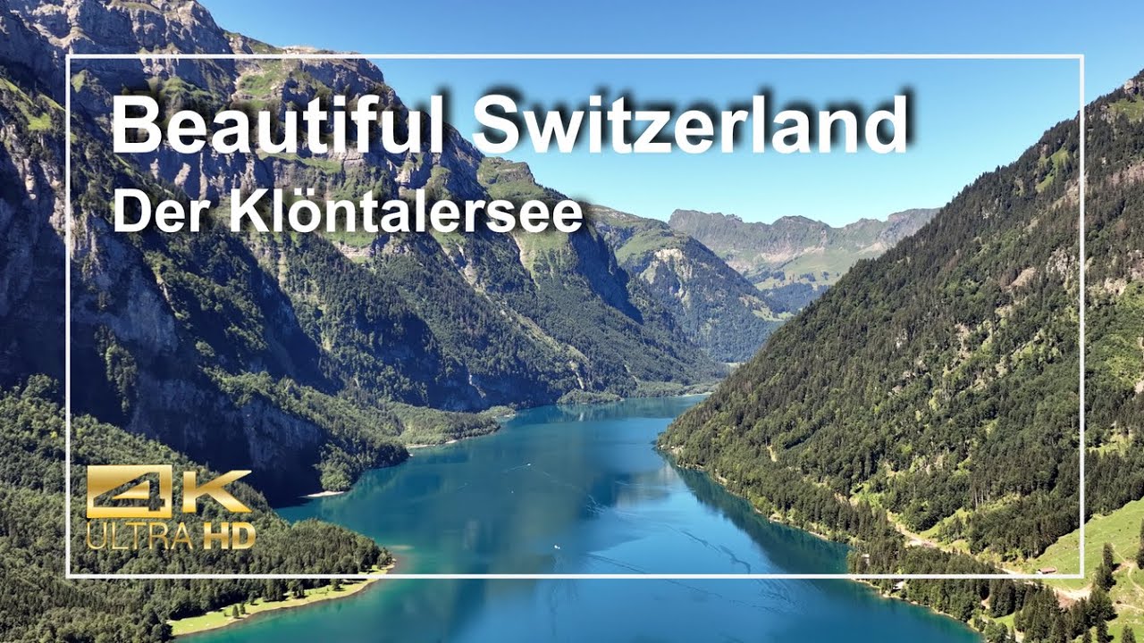 Klöntalersee im Glarnerland, 4 K Drone Video
