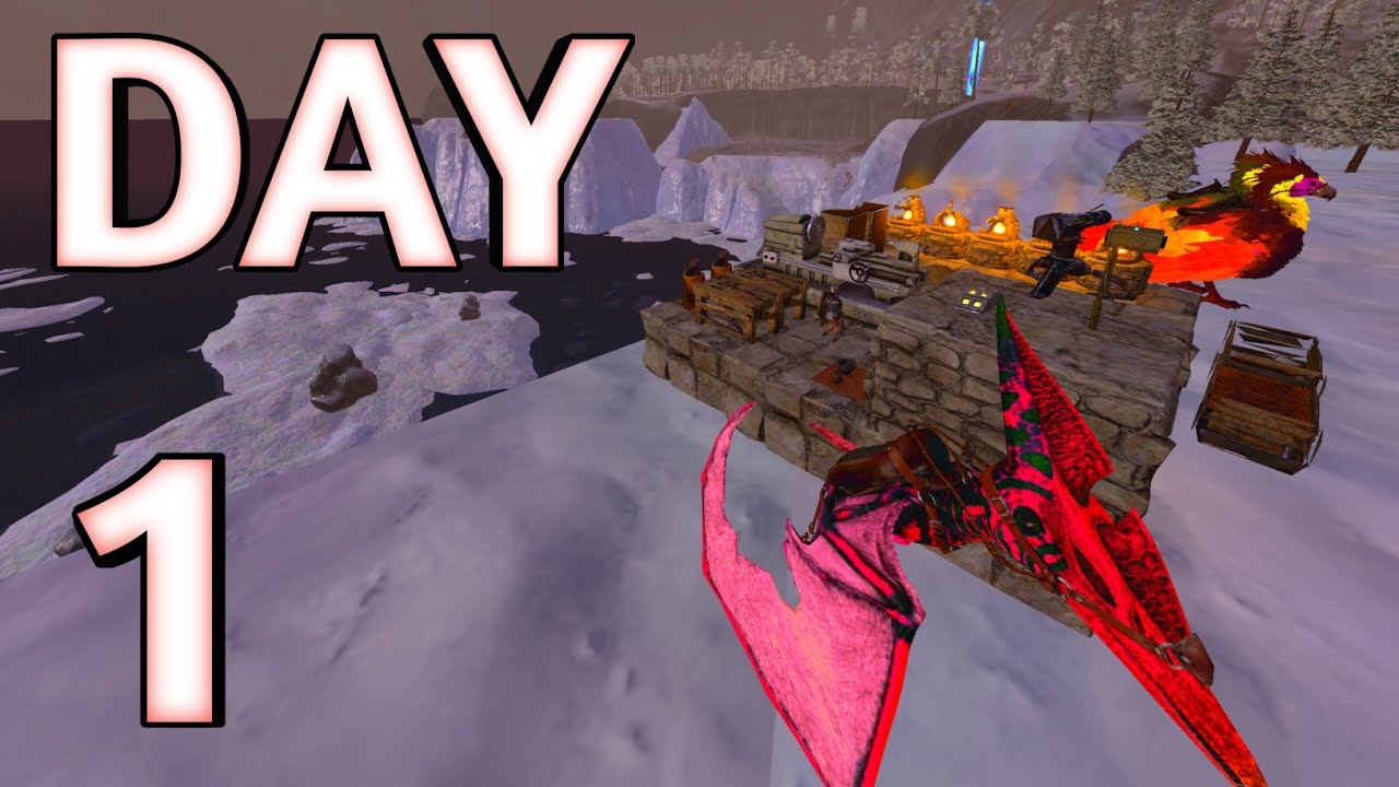 DUO TAKING OVER SNOW BRIDGE! - DAY 1 - ARK MOBILE