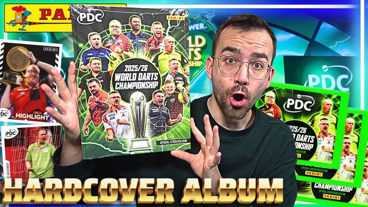 ICH ZEIGE EUCH DAS KOMPLETTE HARDCOVER STICKER ALBUM! 🎯 PANINI DARTS WM STICKER 2025/26 😱🔥