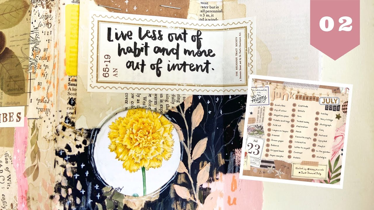 Pop of colour, contrast... and chaos! | #JunkJournalJuly 2023 | Day 2 | Junk Journal With Me
