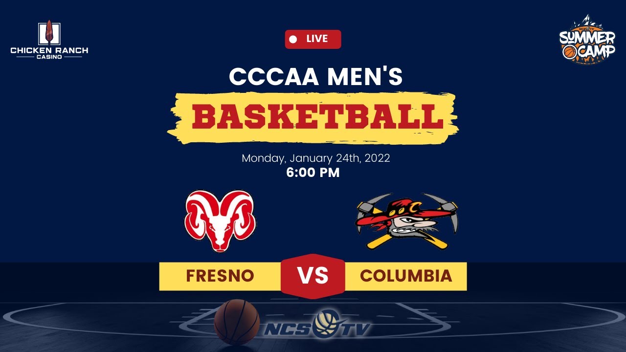 Fresno City vs Columbia College Men's Basketball LIVE 1/24/22