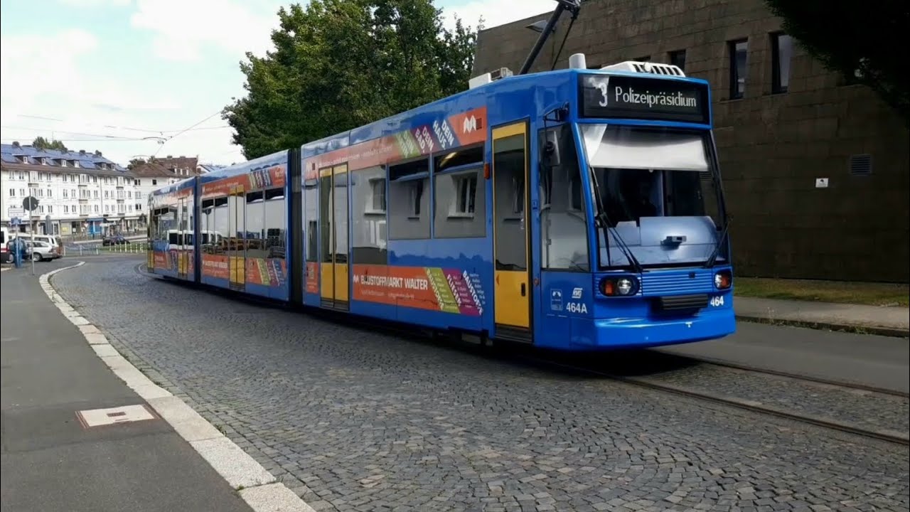 Tram Kassel - Umleiterverkehr am Polizeipräsidium (29.07.23)