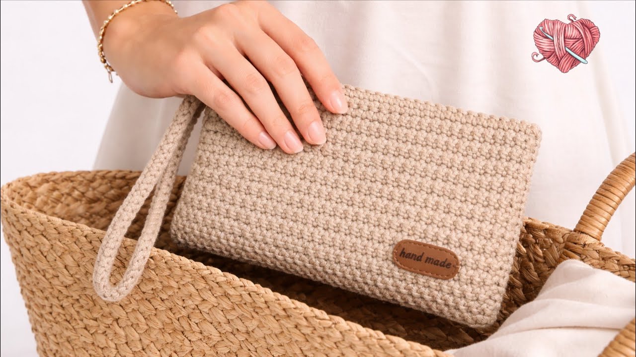 Prosta szydełkowa torba-portfel 👜 Szydełkowy portfel 🛍️ Samouczek krok po kroku