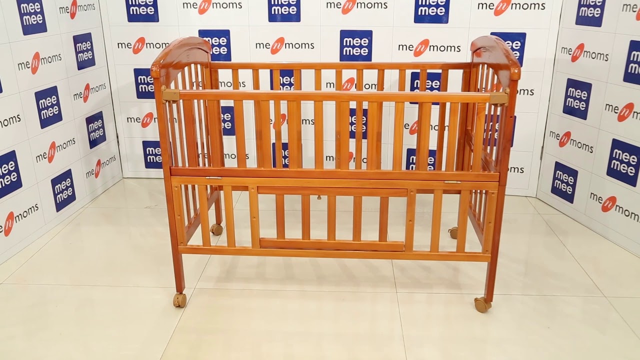 Assemble Mee Mee 3 in 1 Wooden Baby Cot with Swinging Cradle