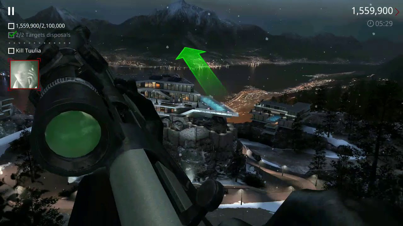 Hitman Sniper : Get a score of 2100000 and 2 high profile body disposals GameAddict
