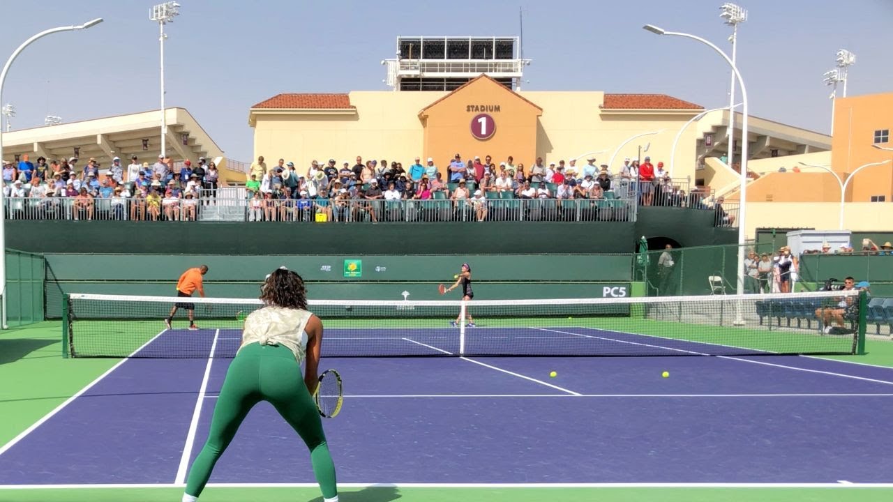 Leylah Fernandez  & Alize Cornet - Court Level Practice [IW 3.10.22]