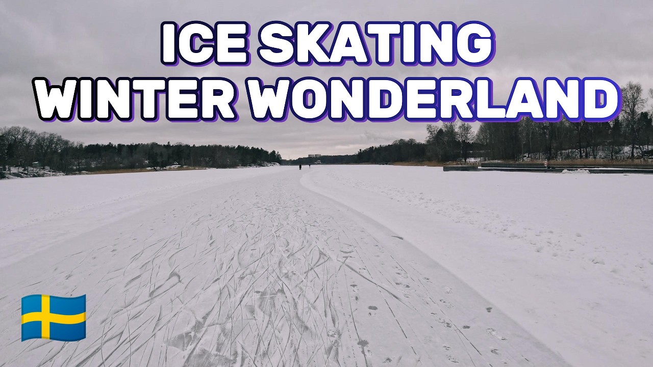 Frozen Lake Magelungen Skating ⛸️ Swedish Winter Wonderland 🇸🇪