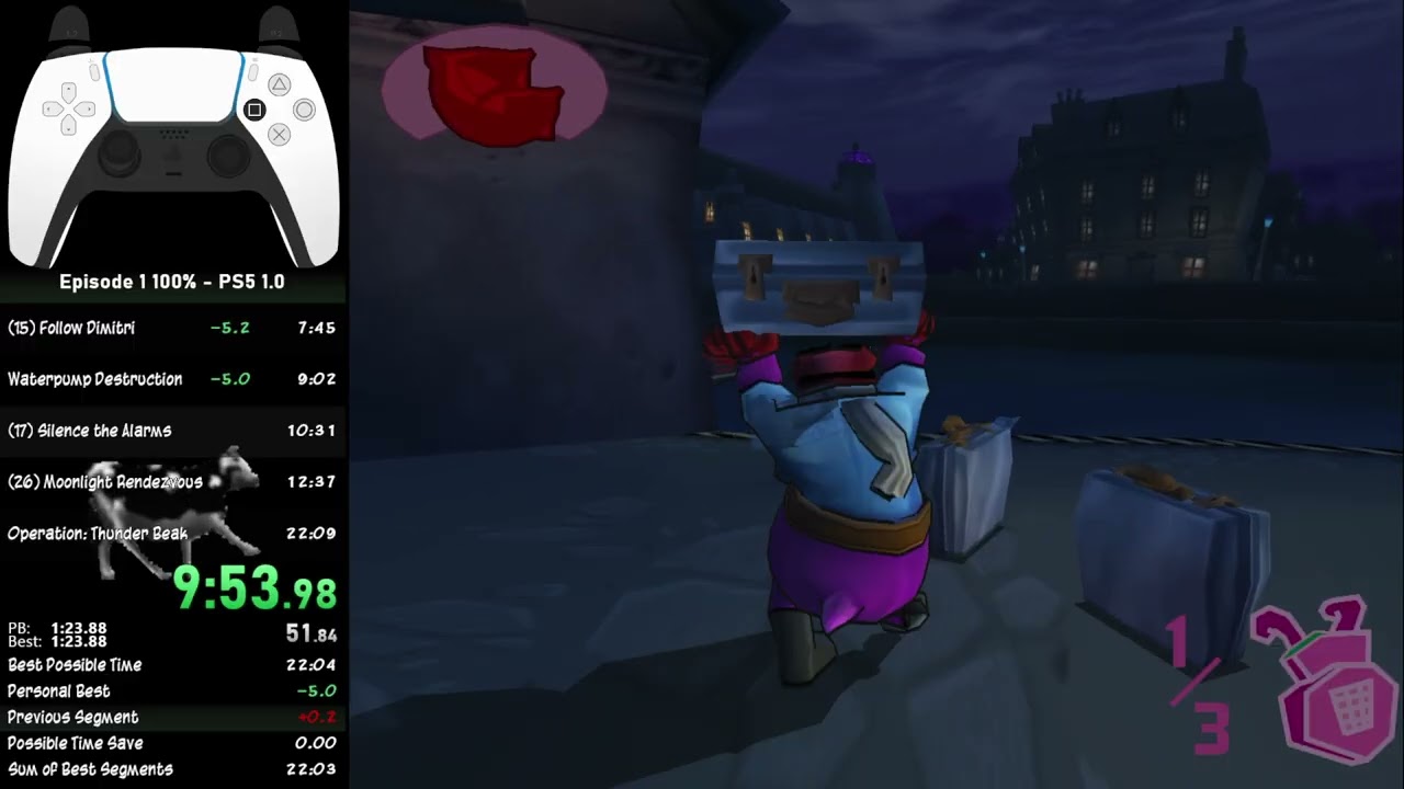 Sly 2 episode 1 100% ps5 (v1.0) speedrun in 21:54