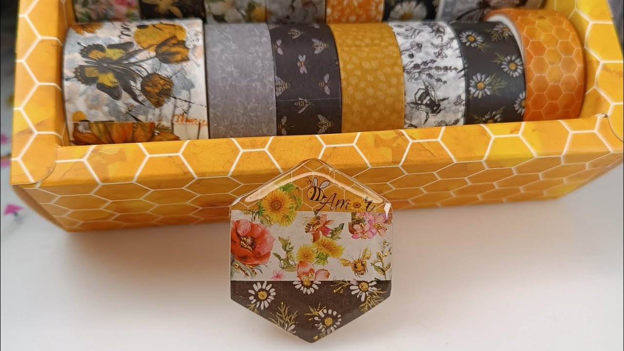 tutorial #resinauv - 1^ parte - decorazione con washi tape, foil e water decals