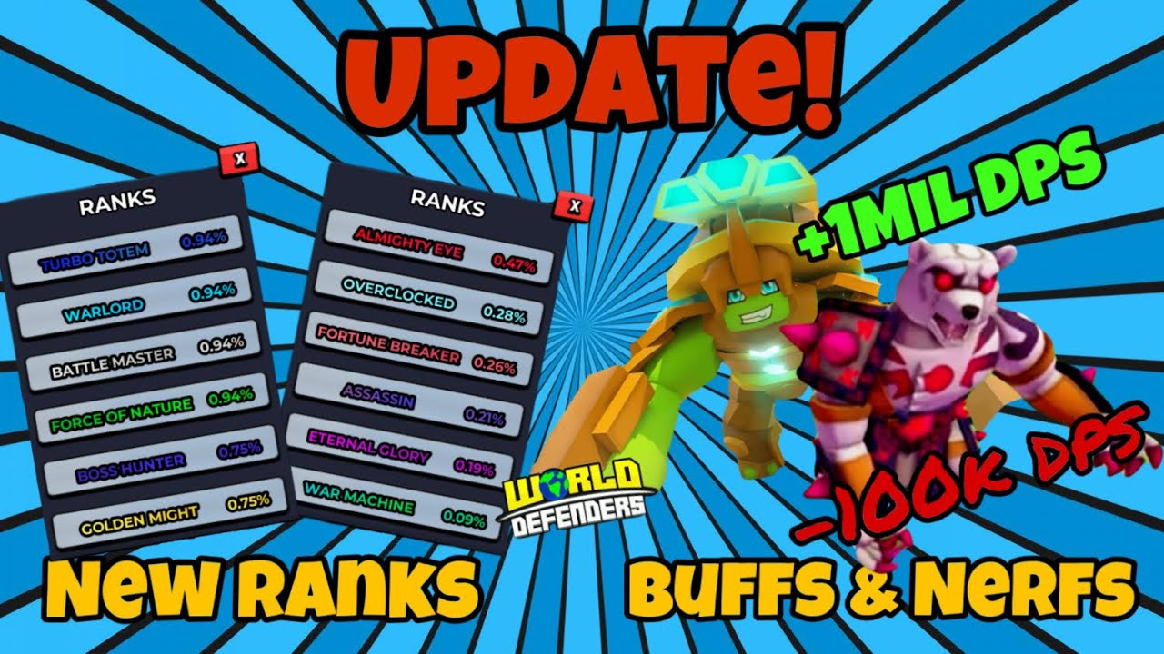 All Game Updates Explained!!Ranks, Buffs, Nerfs etc. &mdash; World Defenders 🌎
