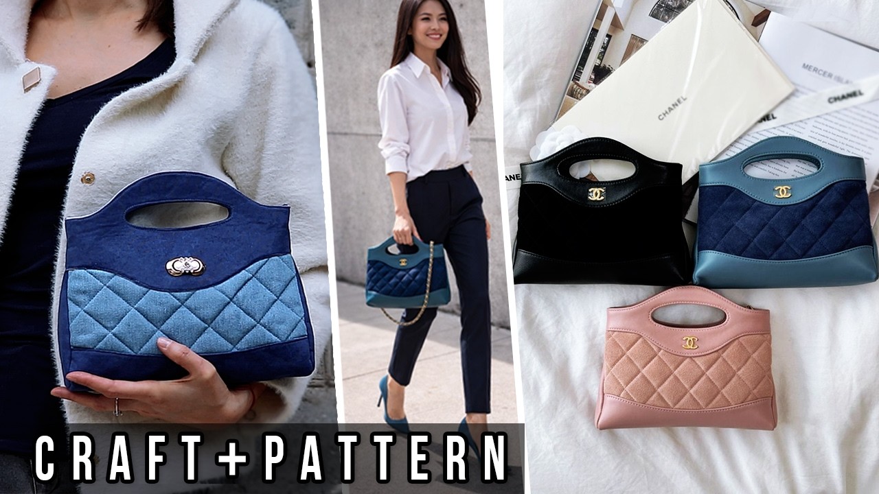 DIY Designer purse making at home from Clothes | Free Pattern