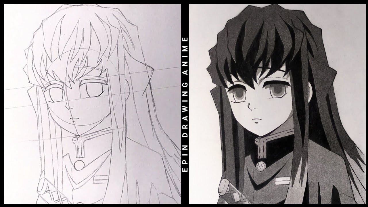 Cara Menggambar MUICHIRO Tokito [Kimetsu no Yaiba] | Step by Step