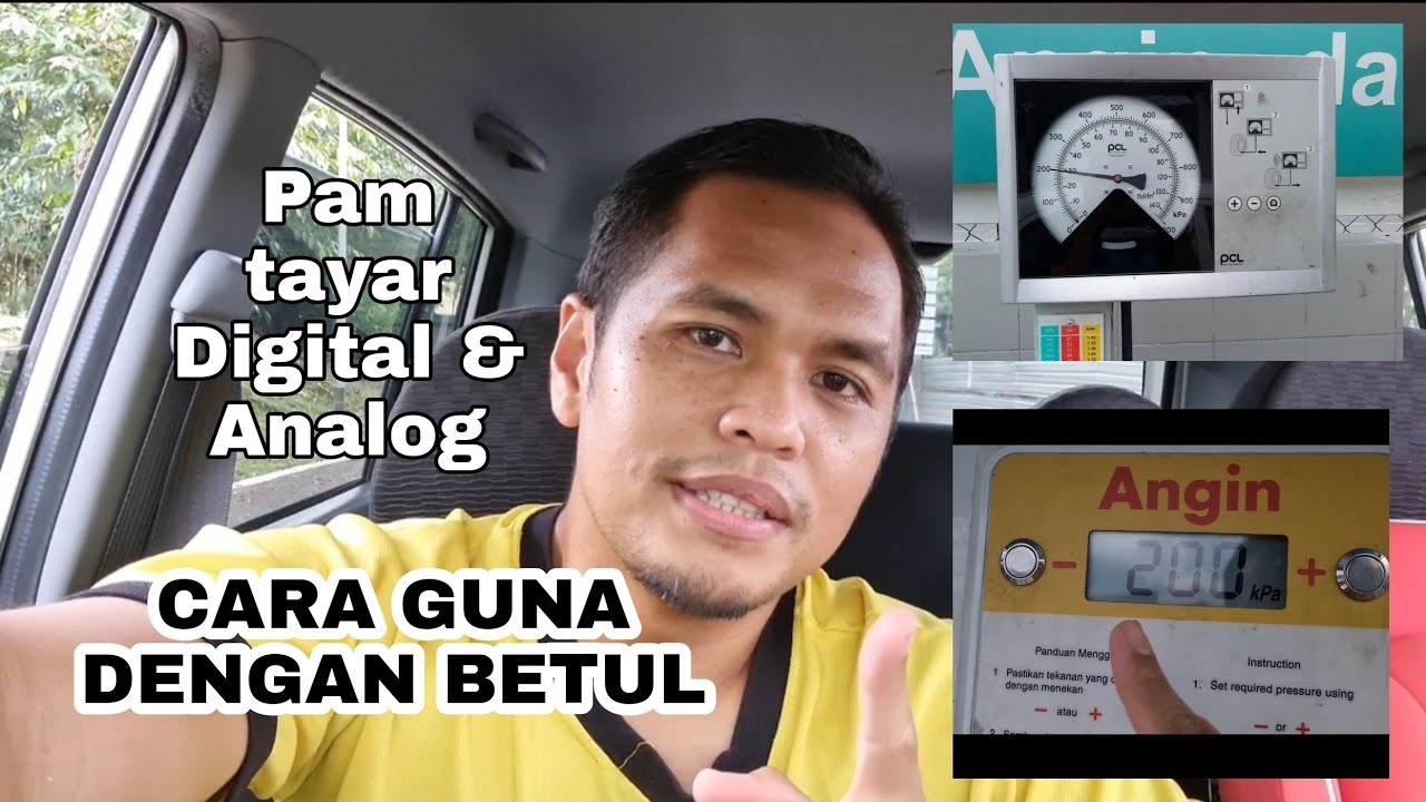 Cara isi angin tayar / pam tayar kereta di stesen minyak
