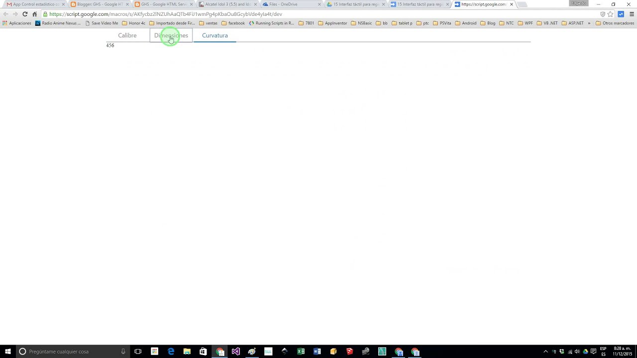 Google HTML Service - Ejemplo pr&aacute;ctico: Interfaz t&aacute;ctil para registro de calibres