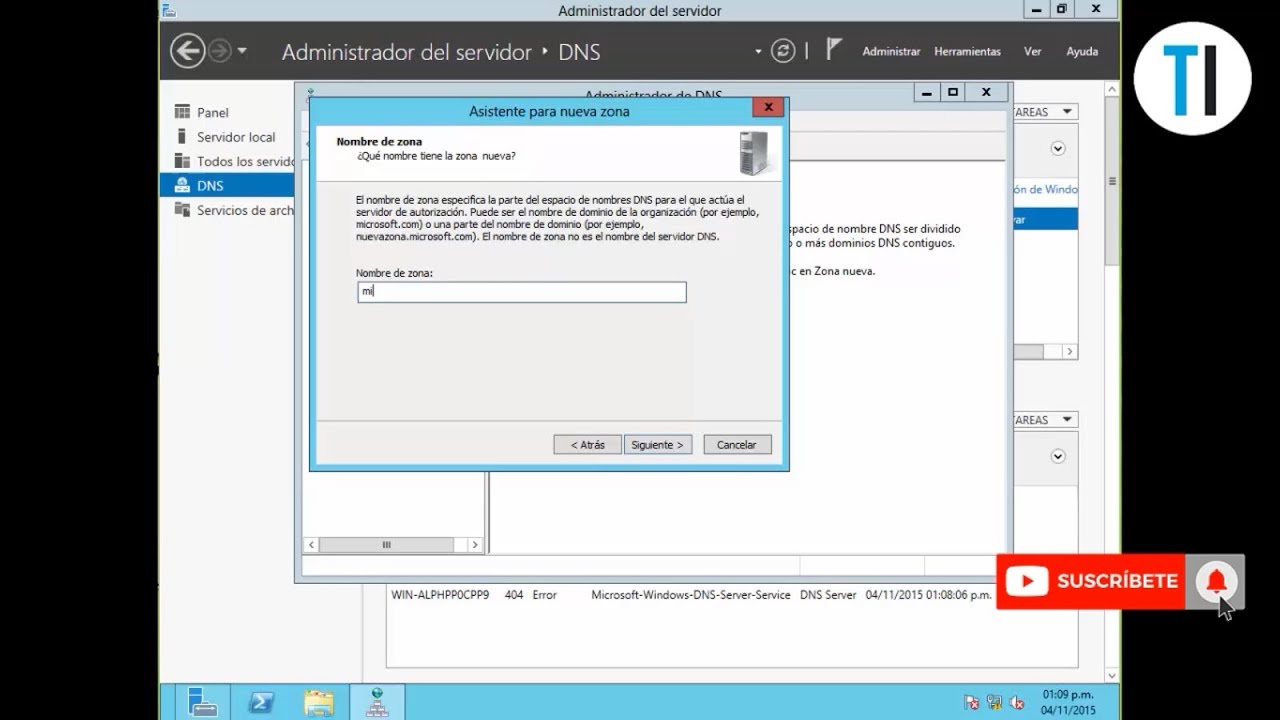 Instalar y configurar servidor DNS en Windows Server 2012