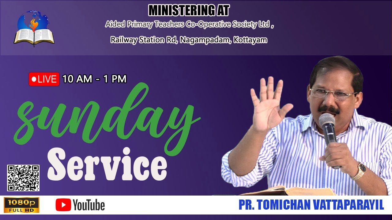 Sunday Live | 11th Jan 2026 | Malayalam sermon | Online Worship | Pr. Tomichan Vattaparayil