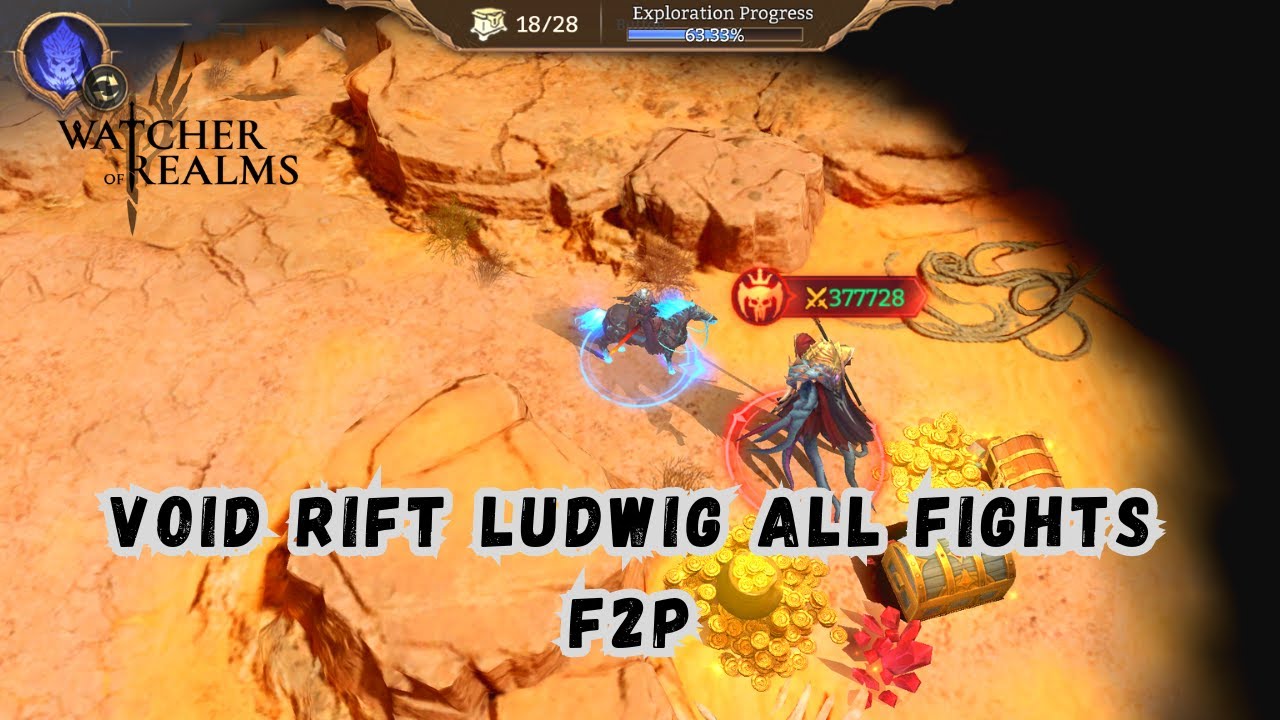 Watcher Of Realms| Void Rift Normal Ludwig all fights F2P.