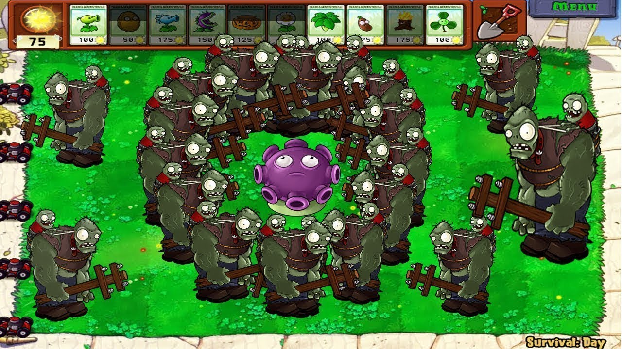 1 Gloom Shroom vs Dr Zomboss Plants vs Zombies