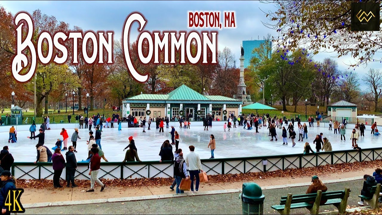 Boston MA Walking Tour 4K | Boston Common And Boston Public Garden