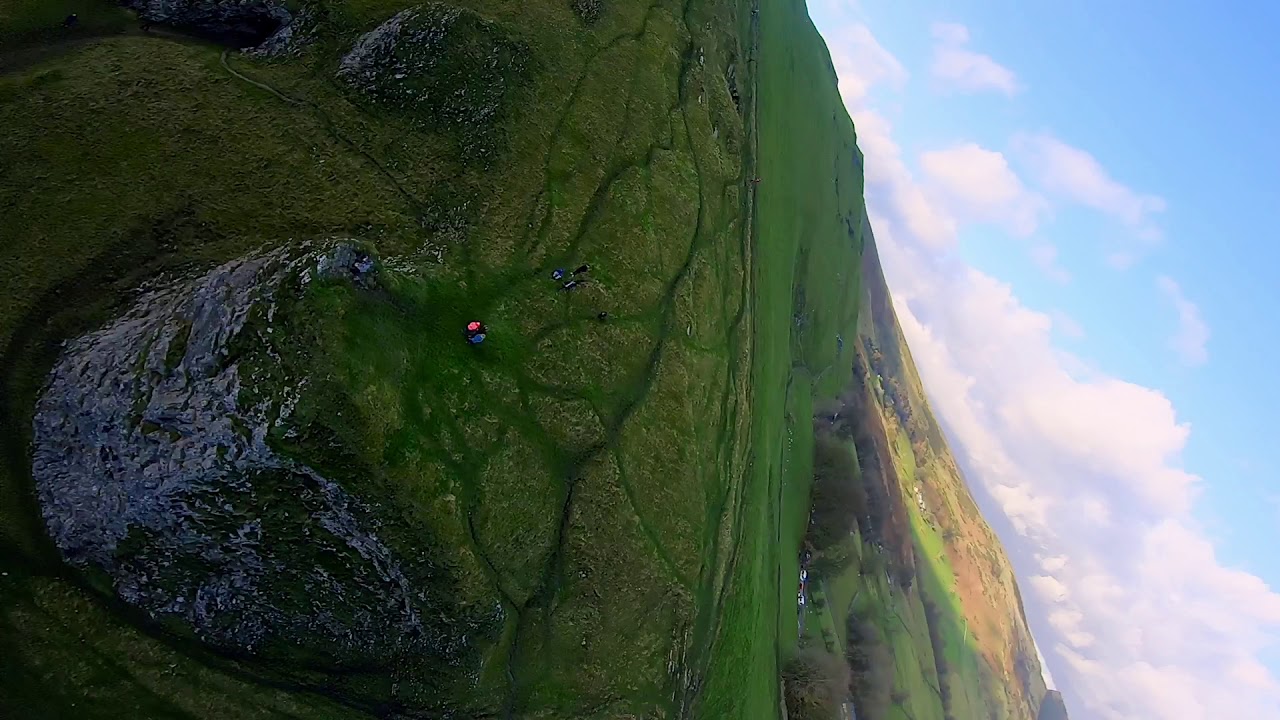 Steep limestone gorge BaronFPV Drone Ripp at Winnat's Pass