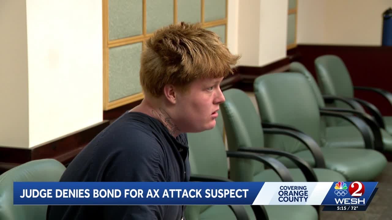 Man accused of ambush with ax and stabbing in Orlando to remain jailed until trial