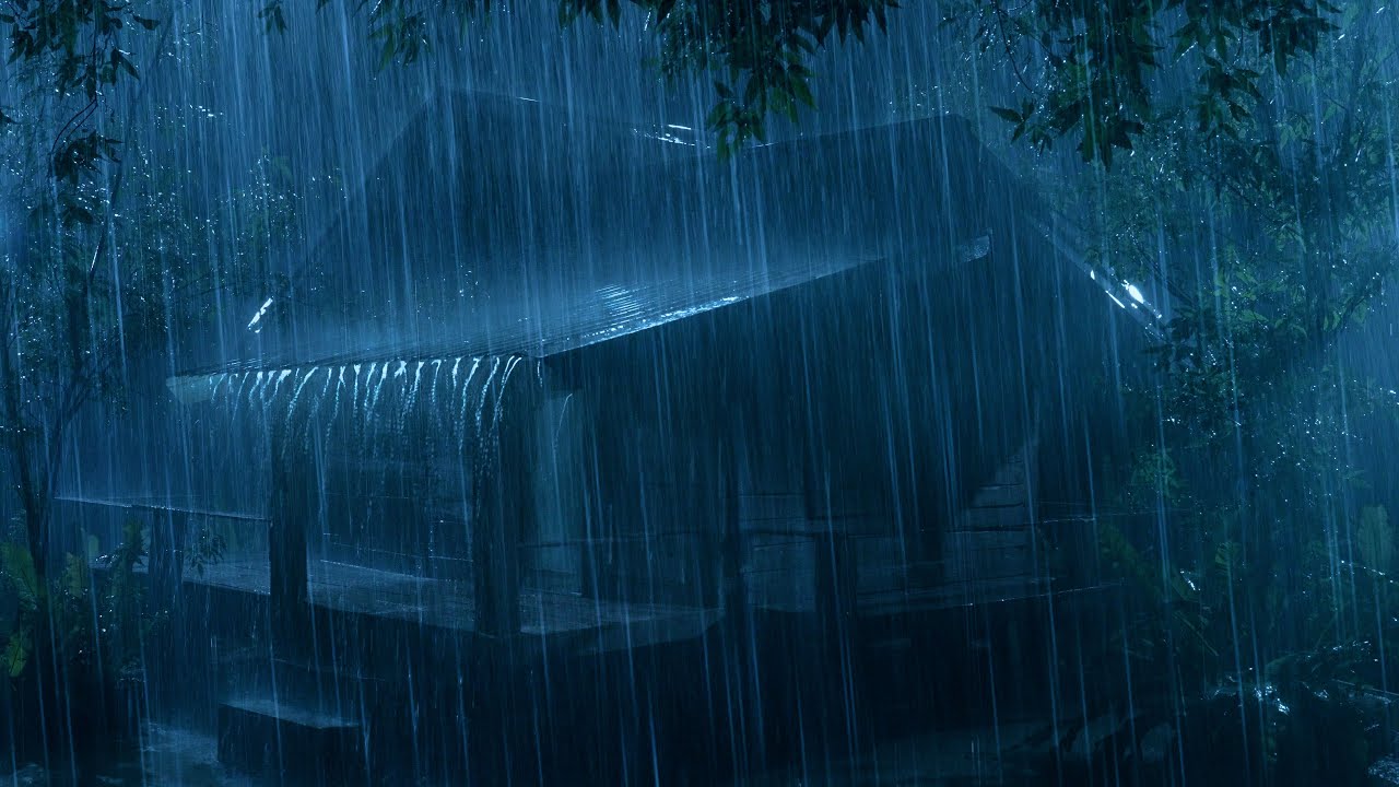 Full of Energy to Sleep Instantly with Heavy Rain & Fierce Thunder on the Farm Tent Roof at Night